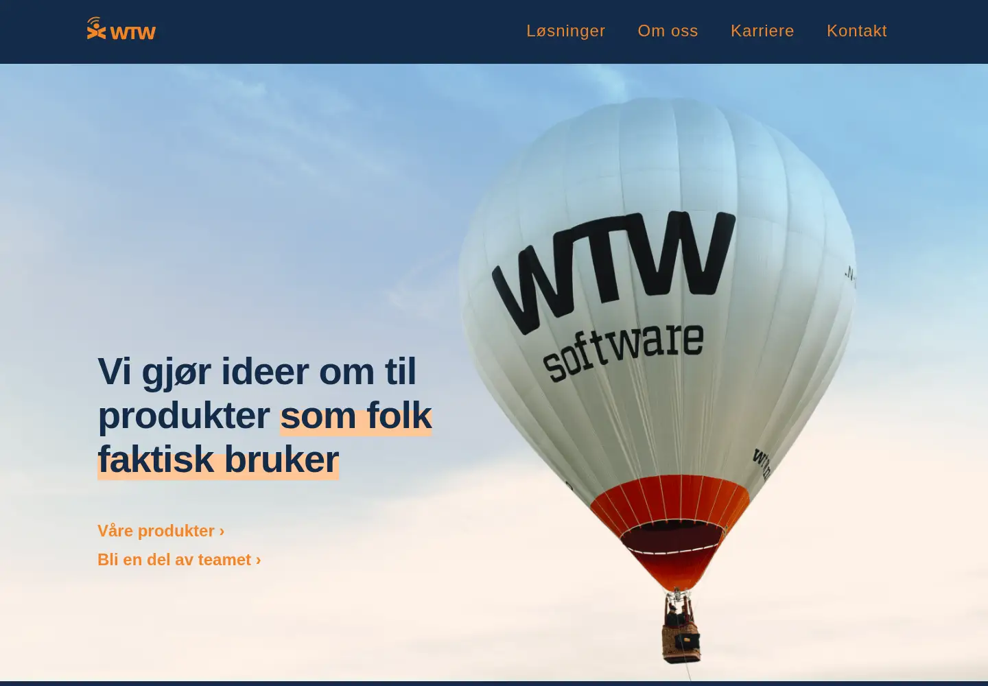 Screenshot of wtw.no