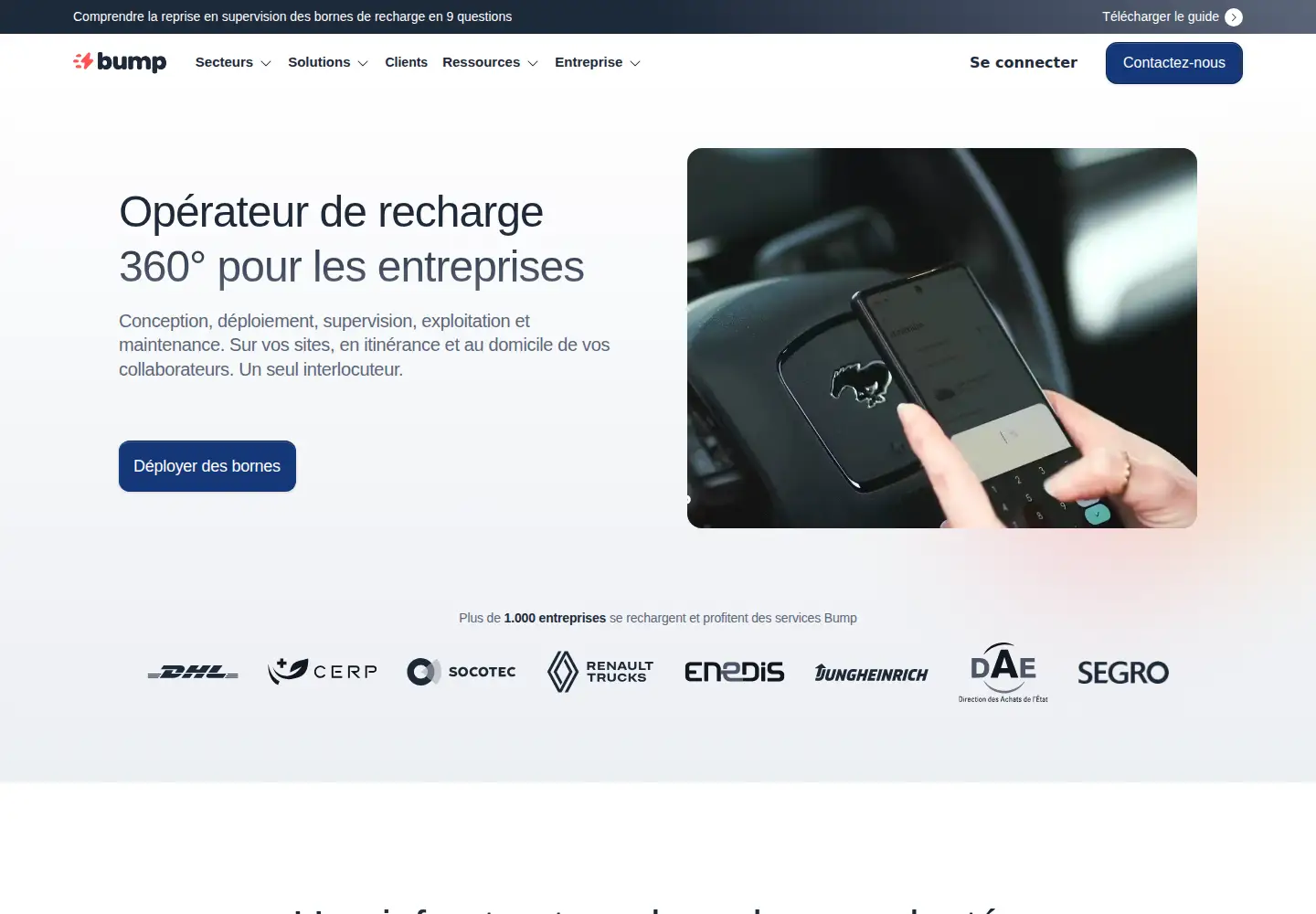 Captured homepage of bump-charge.com in the current scan
