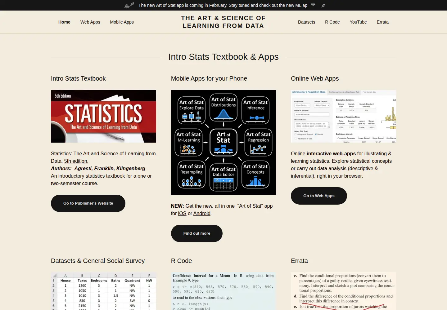 Screenshot of artofstat.com