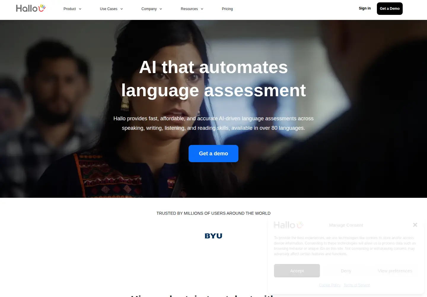 Screenshot of hallo.ai