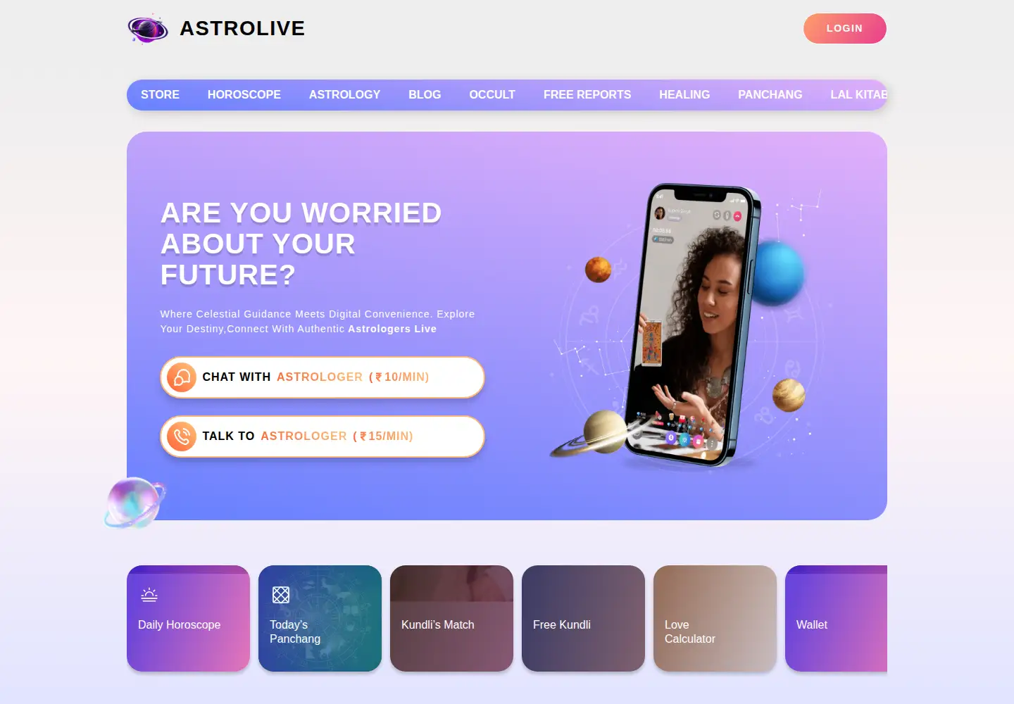 Screenshot of astrolive.app