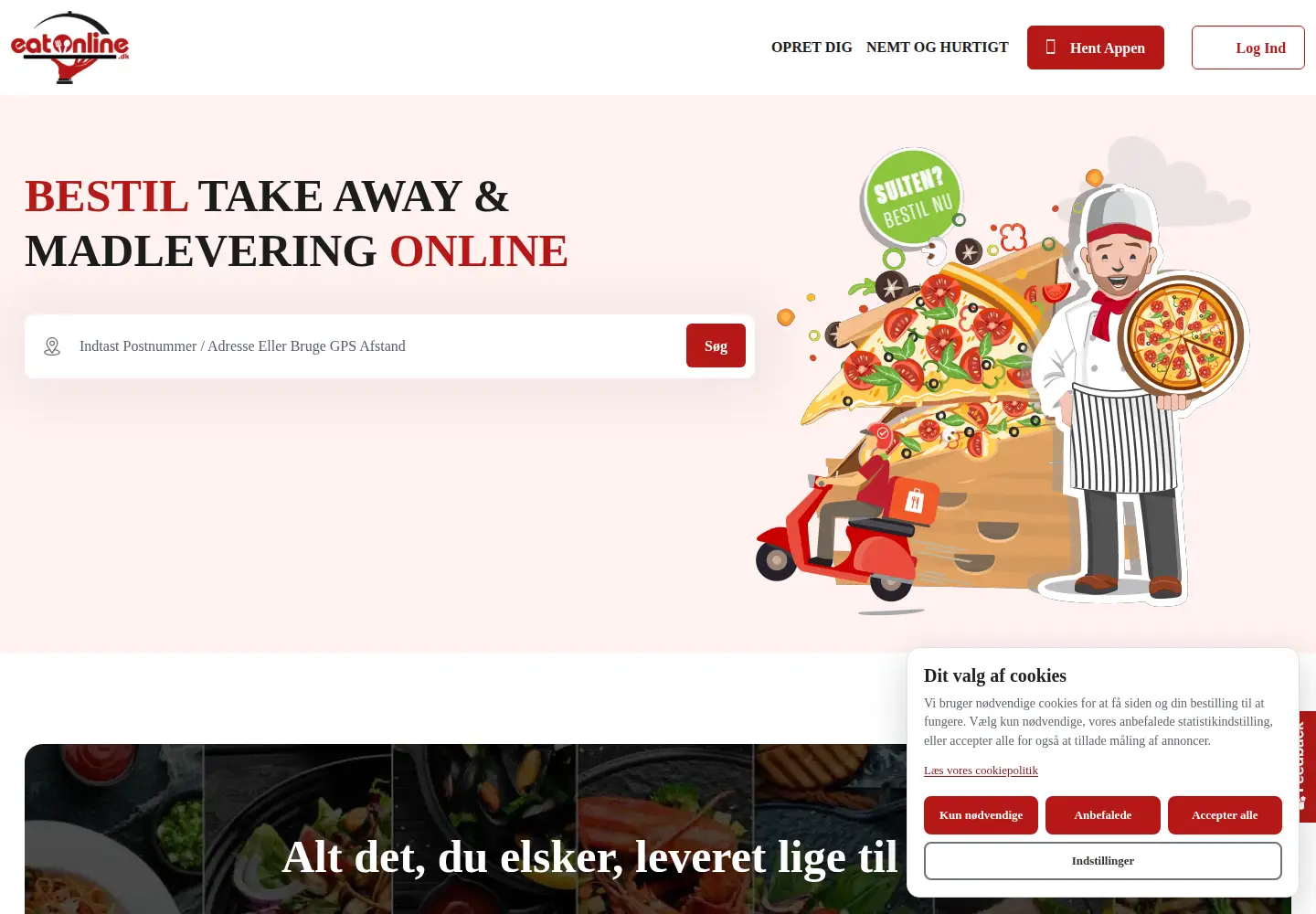 Screenshot of eatonline.dk