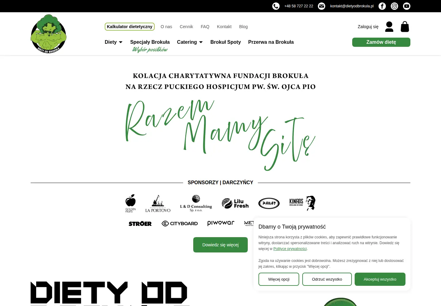 Captured homepage of dietyodbrokula.pl in the current scan