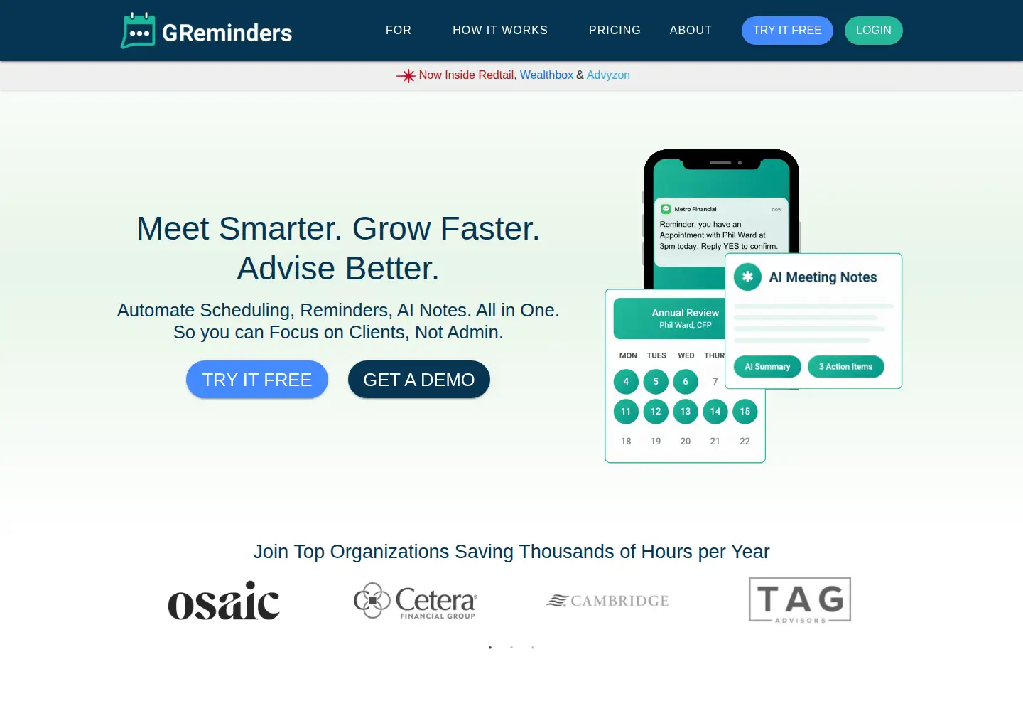 Screenshot of greminders.com