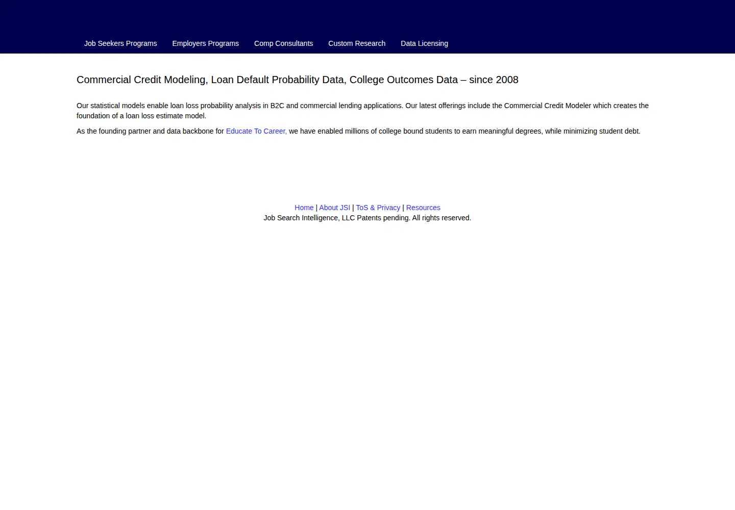 Screenshot of jobsearchintelligence.com