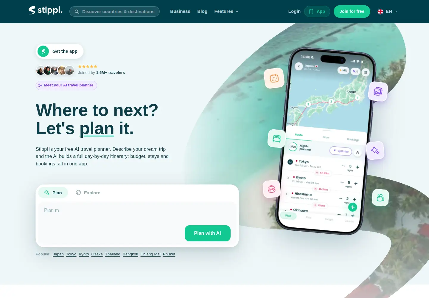 Captured homepage of stippl.io in the current scan