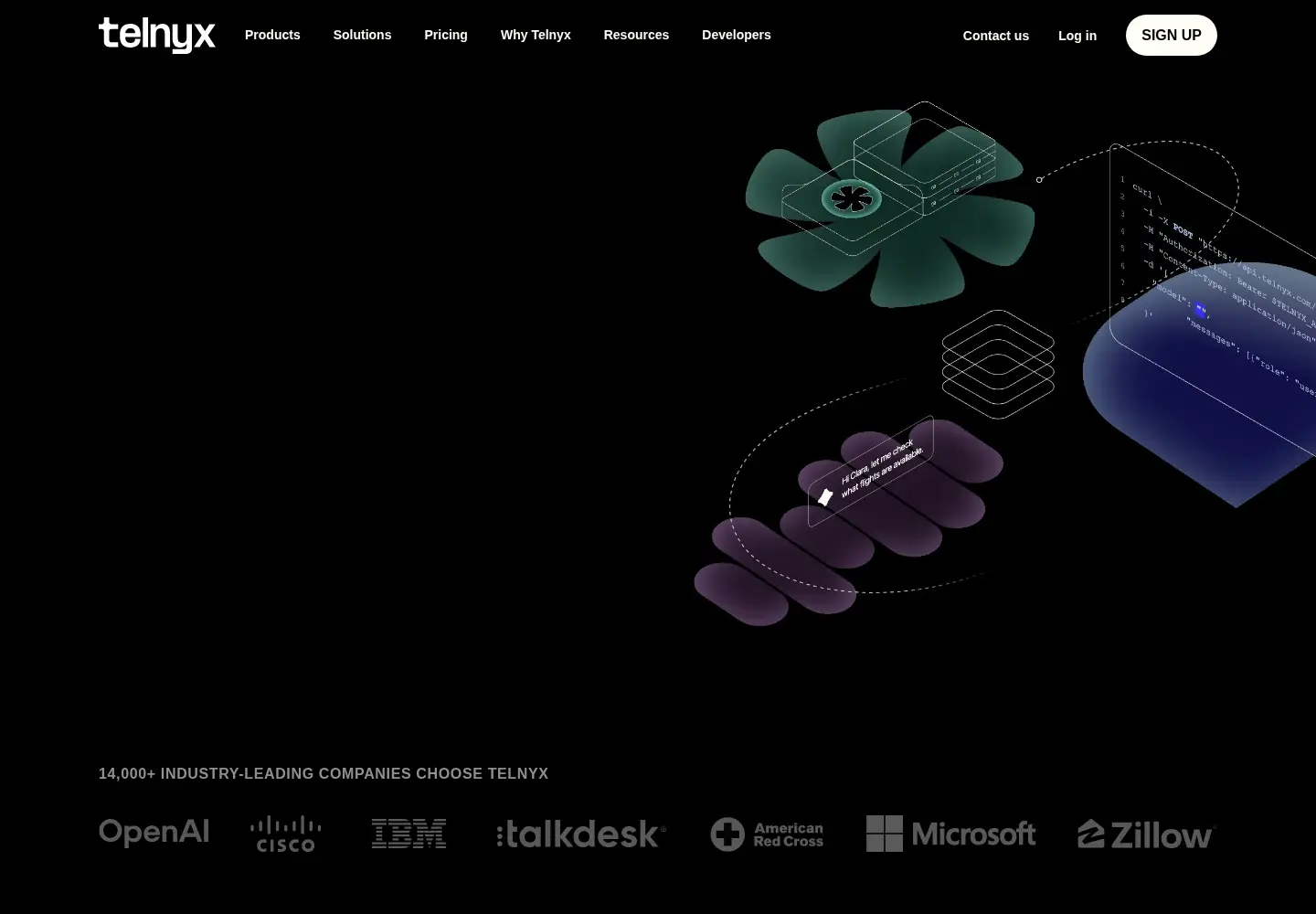 Screenshot of telnyx.com