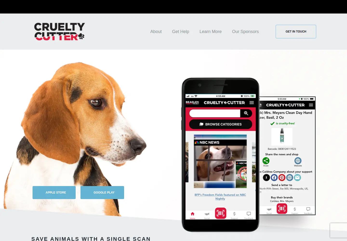 Screenshot of cruelty-cutter.org