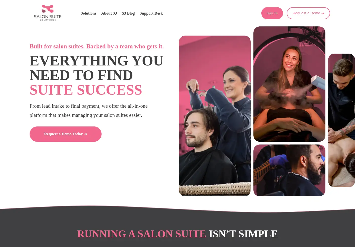 Screenshot of salonsuitesolutions.com