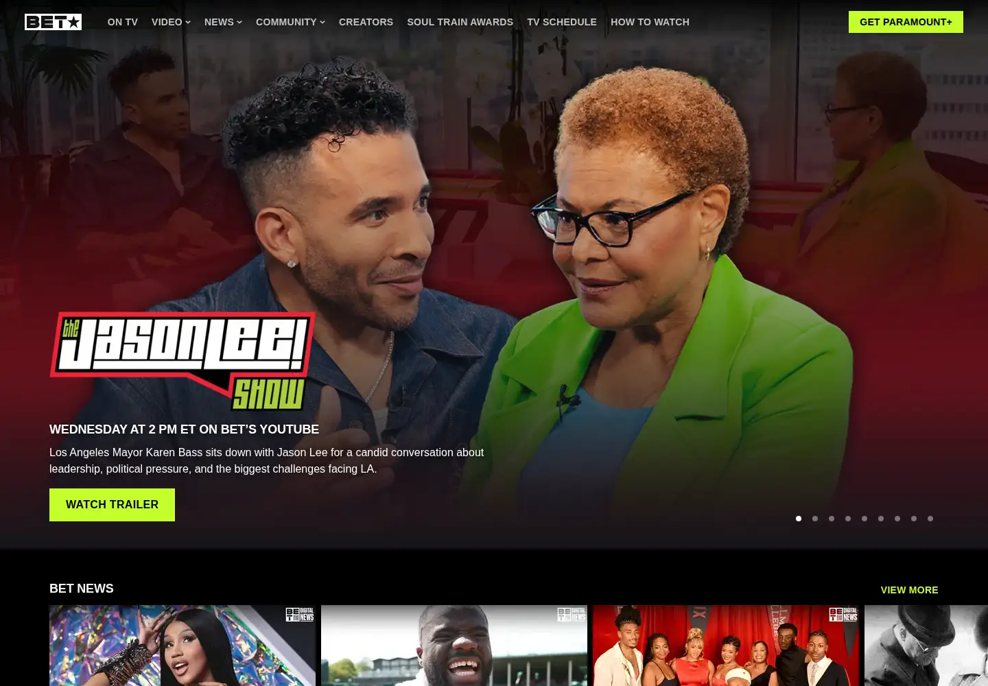 Screenshot of bet.com