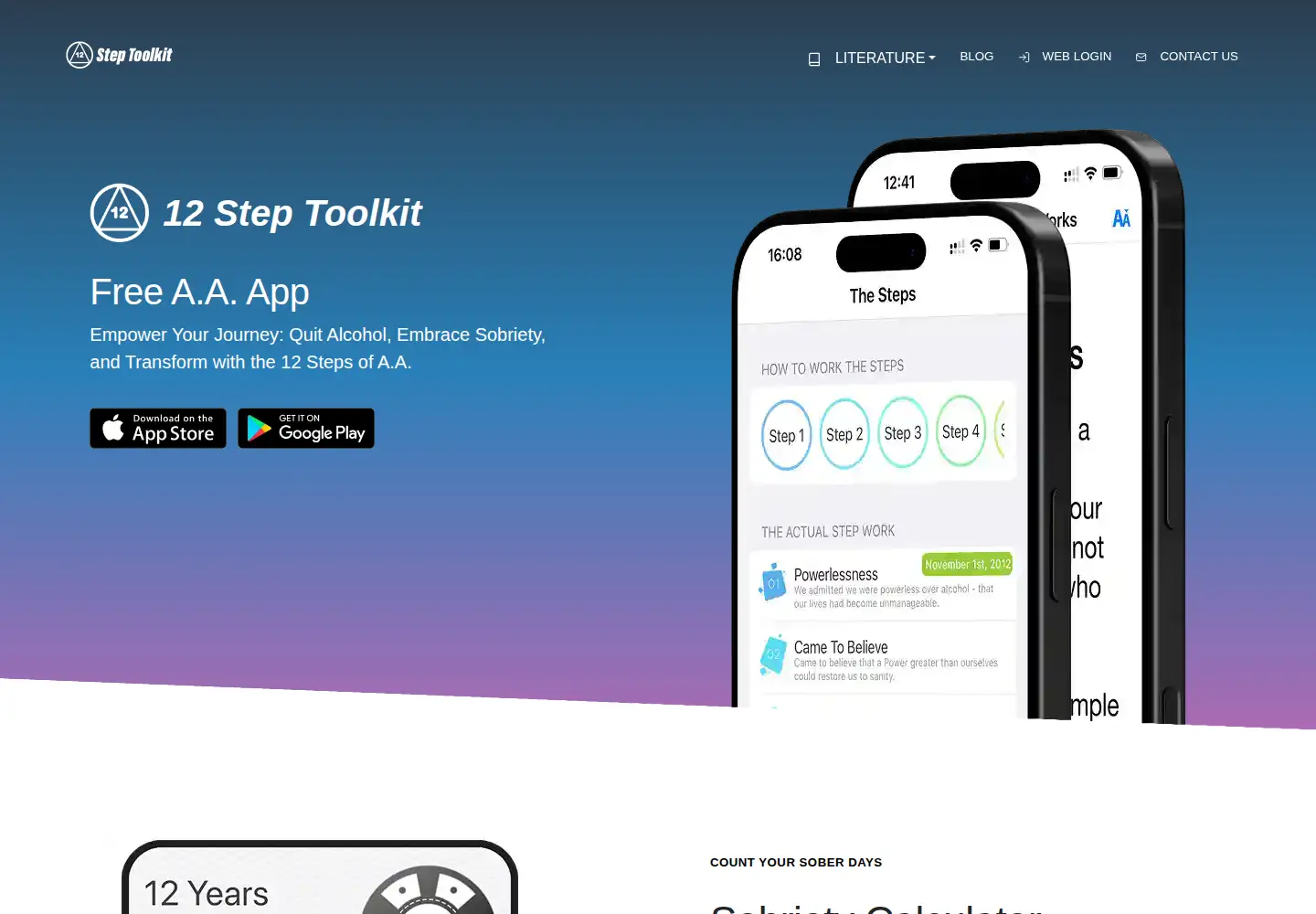 Screenshot of 12steptoolkit.com