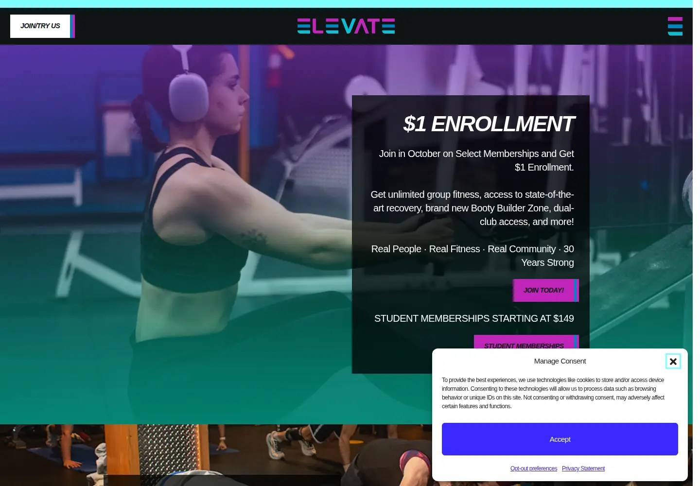 Captured homepage of elevatesyracuse.com in the current scan