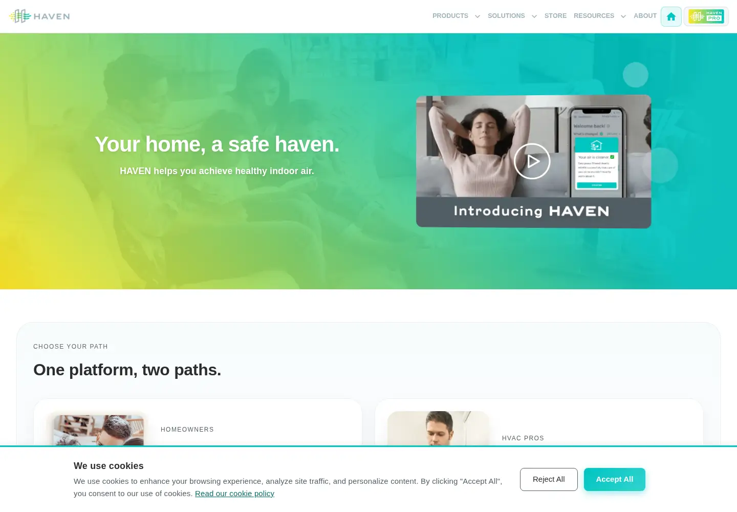 Screenshot of haveniaq.com