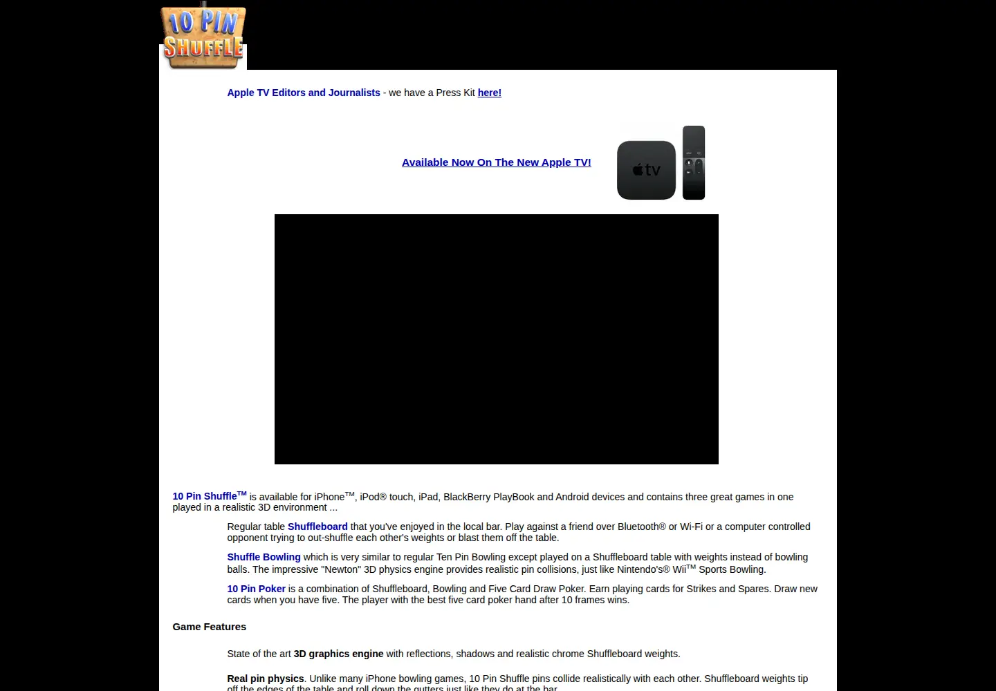 Screenshot of 10pinshuffle.com
