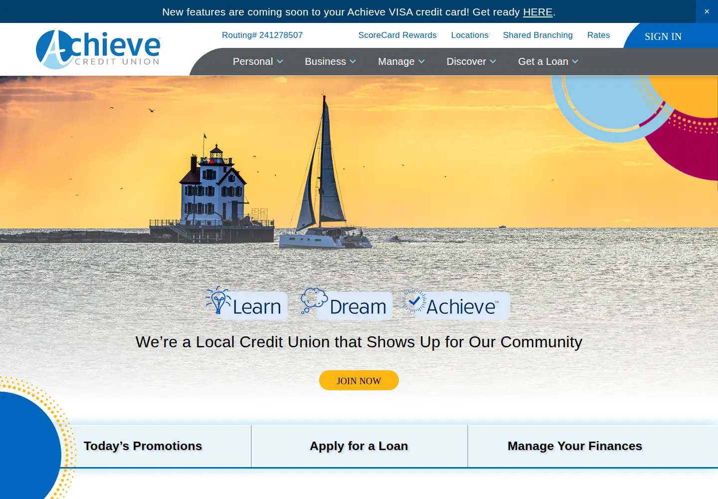 Screenshot of achievecu.org