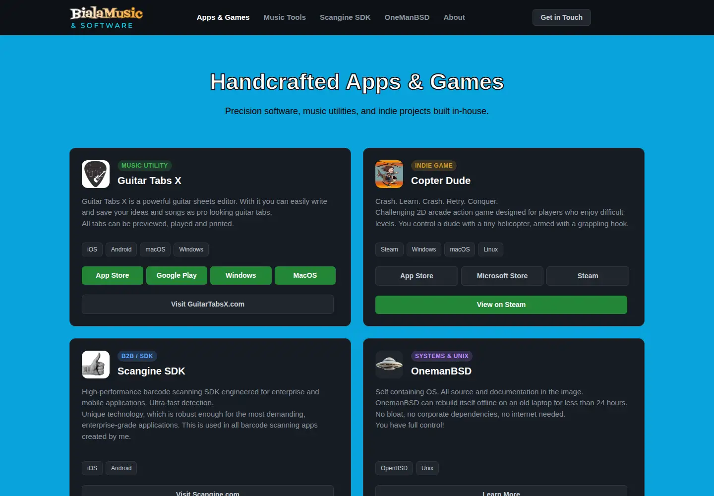 Screenshot of bialamusic.com