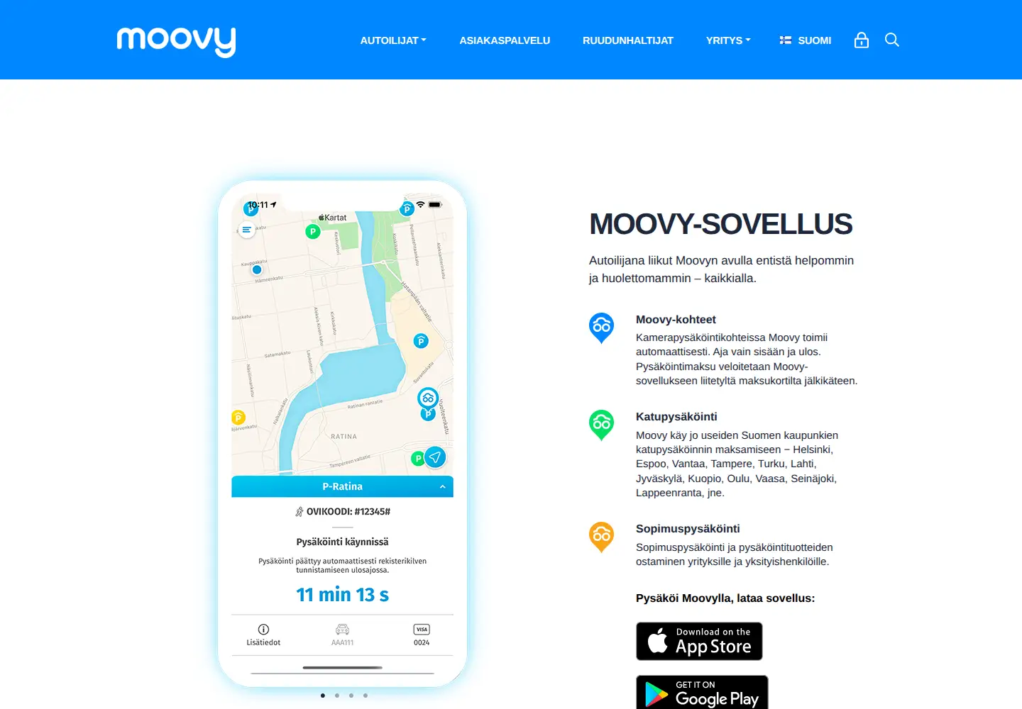 Screenshot of moovy.fi