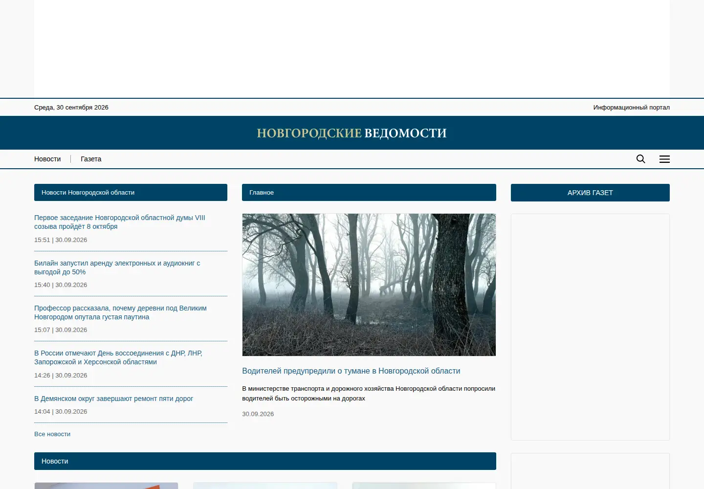 Screenshot of novvedomosti.ru