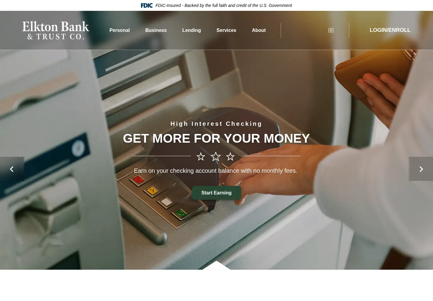 Screenshot of elktonbankandtrust.com