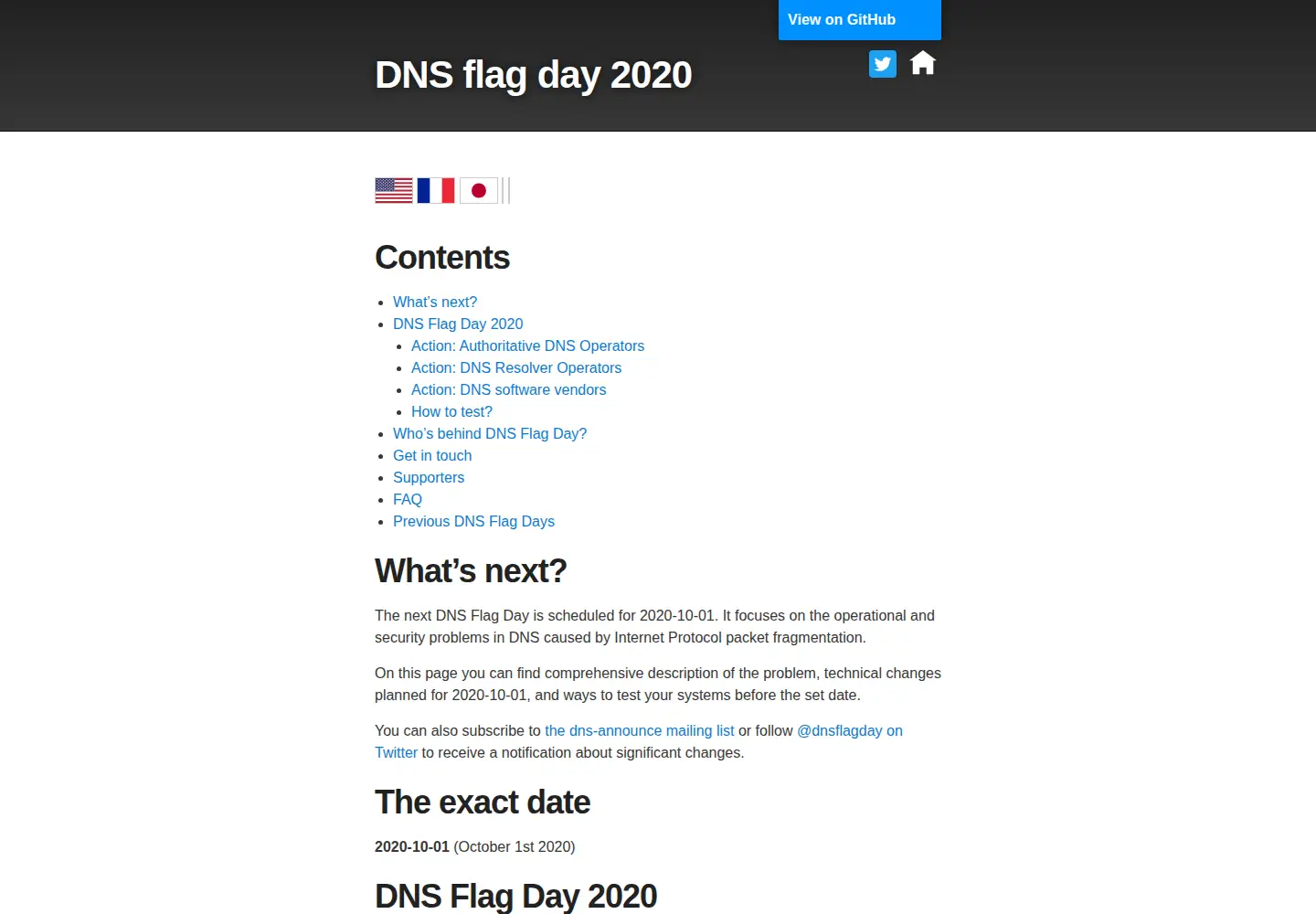 Screenshot of dnsflagday.net