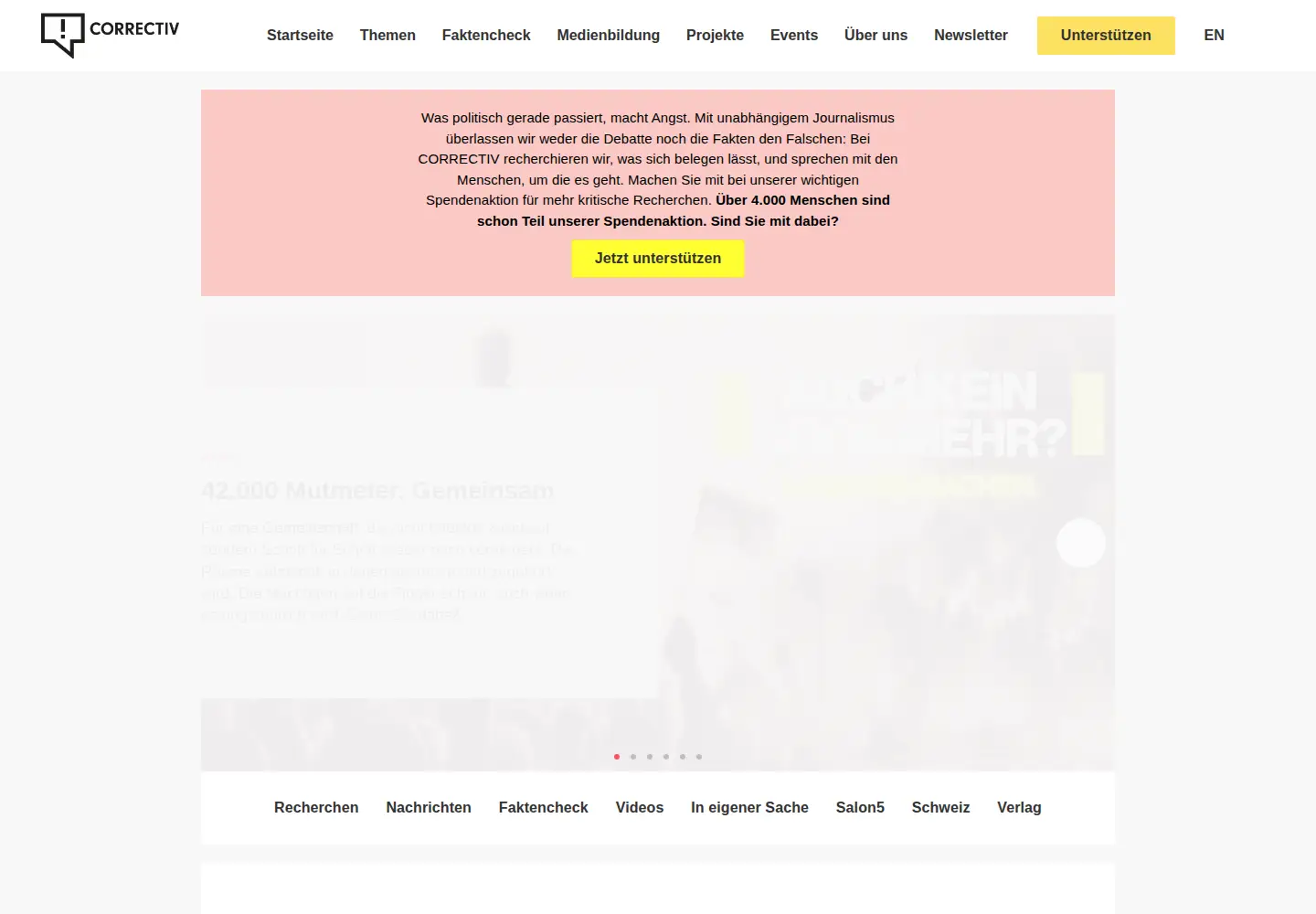 Screenshot of correctiv.org