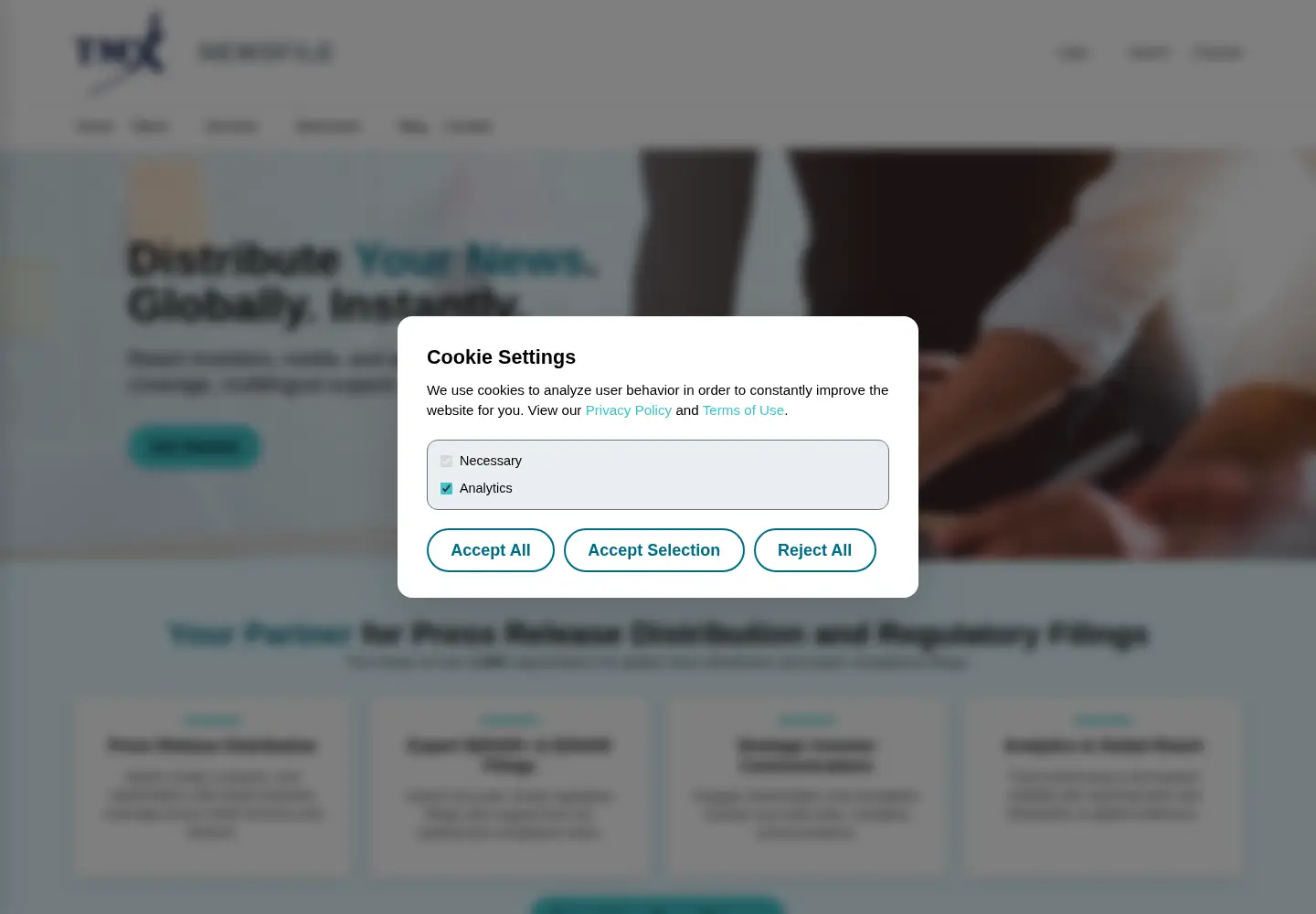 Screenshot of newsfilecorp.com