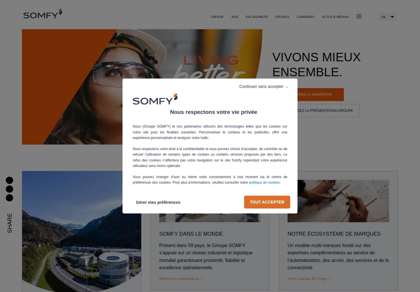 Screenshot of somfy-group.com