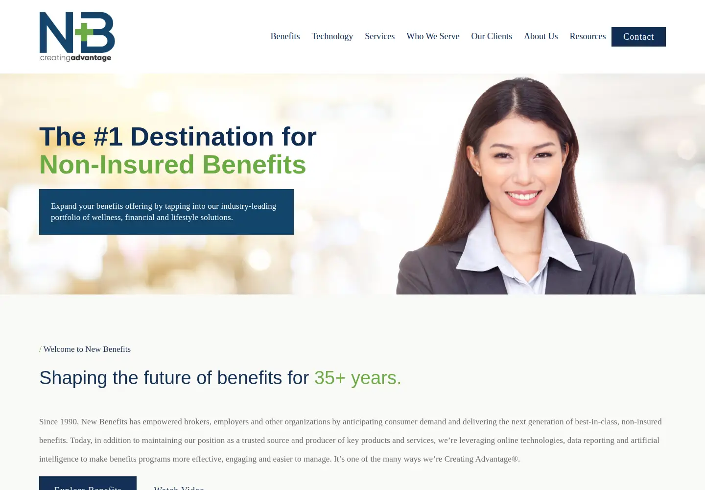 Screenshot of newbenefits.com