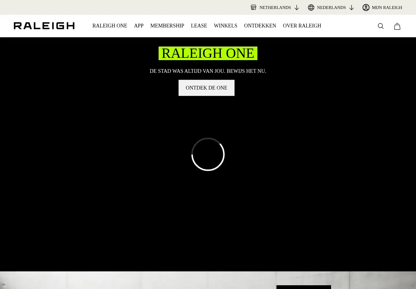 Captured homepage of raleighbicycles.com in the current scan