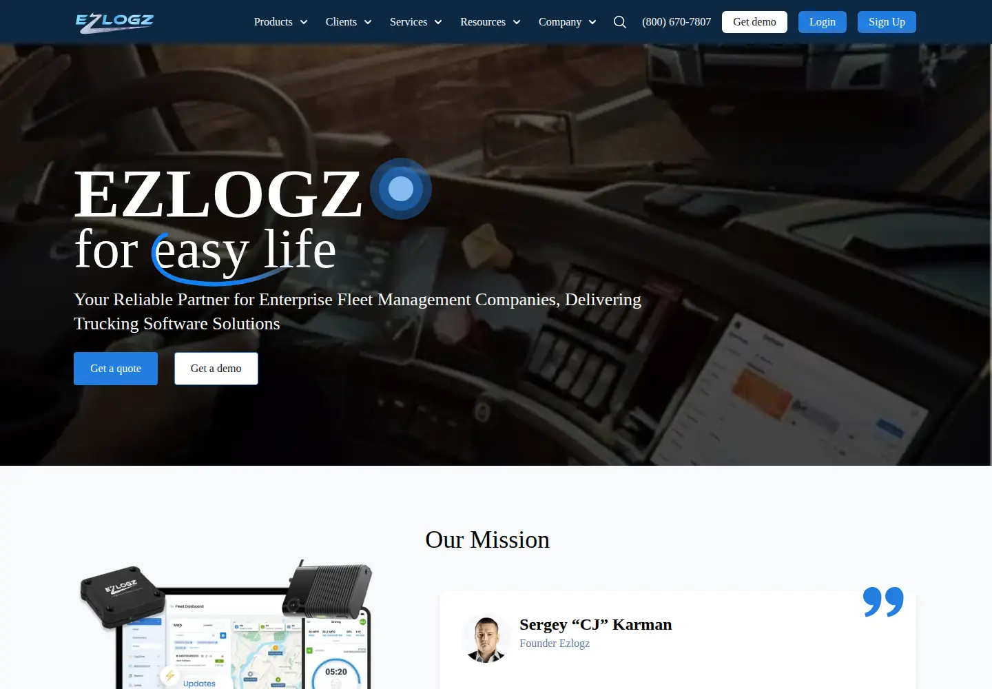 Captured homepage of ezlogz.com in the current scan