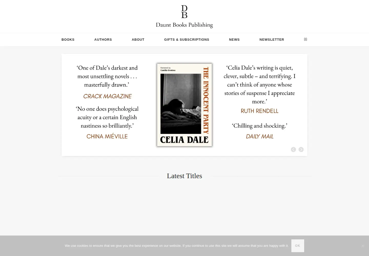 Screenshot of dauntbookspublishing.co.uk
