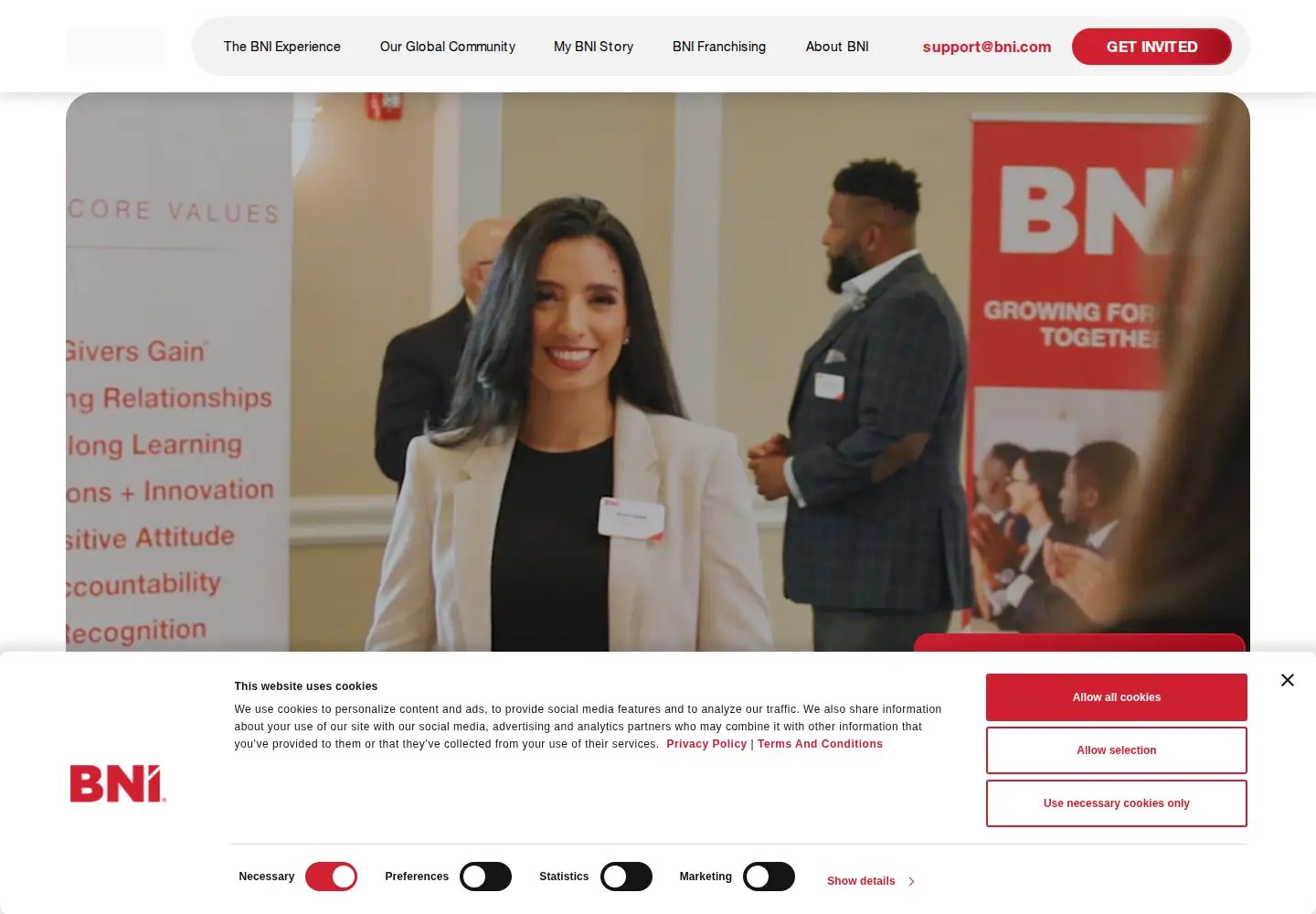 Screenshot of bni.com