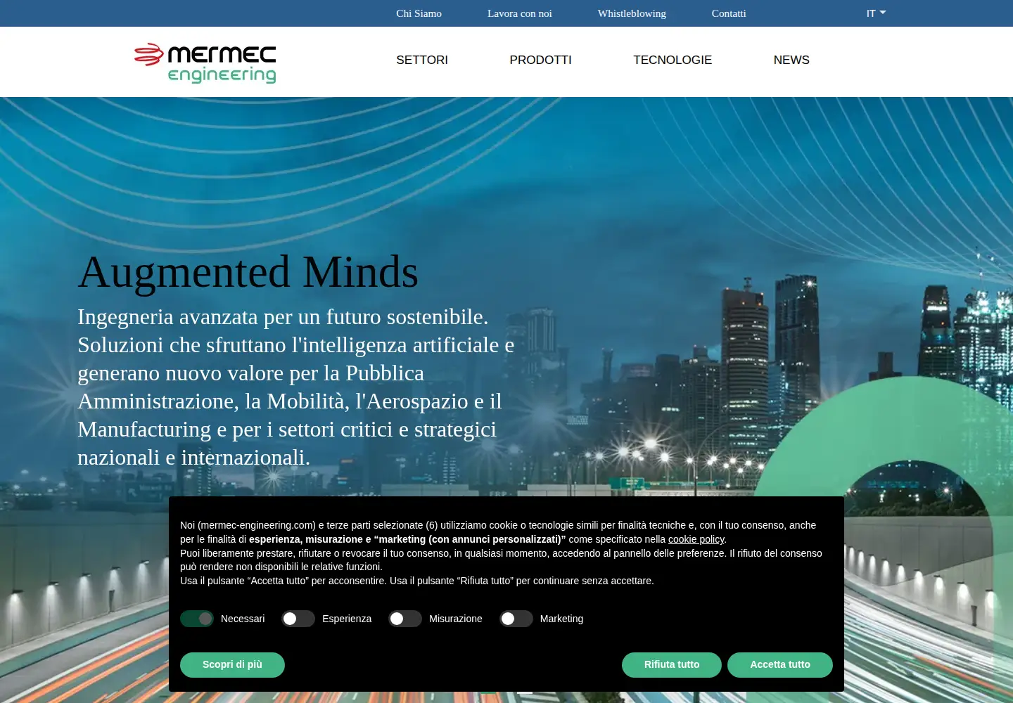 Captured homepage of mermec-engineering.com in the current scan