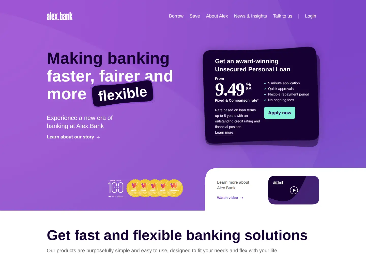 Screenshot of alex.bank