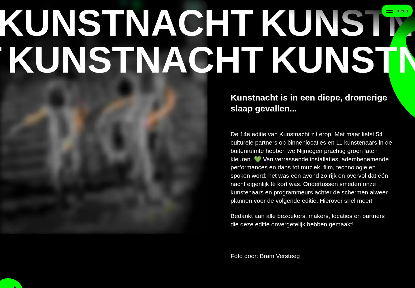 Captured homepage of kunstnacht.nl in the current scan