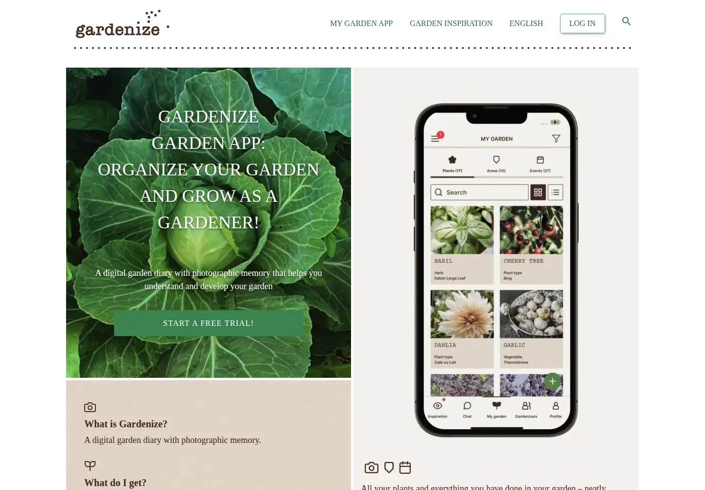 Screenshot of gardenize.com