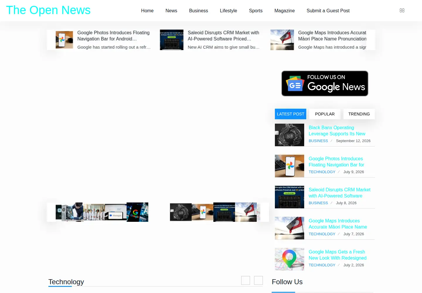 Screenshot of openthenews.com