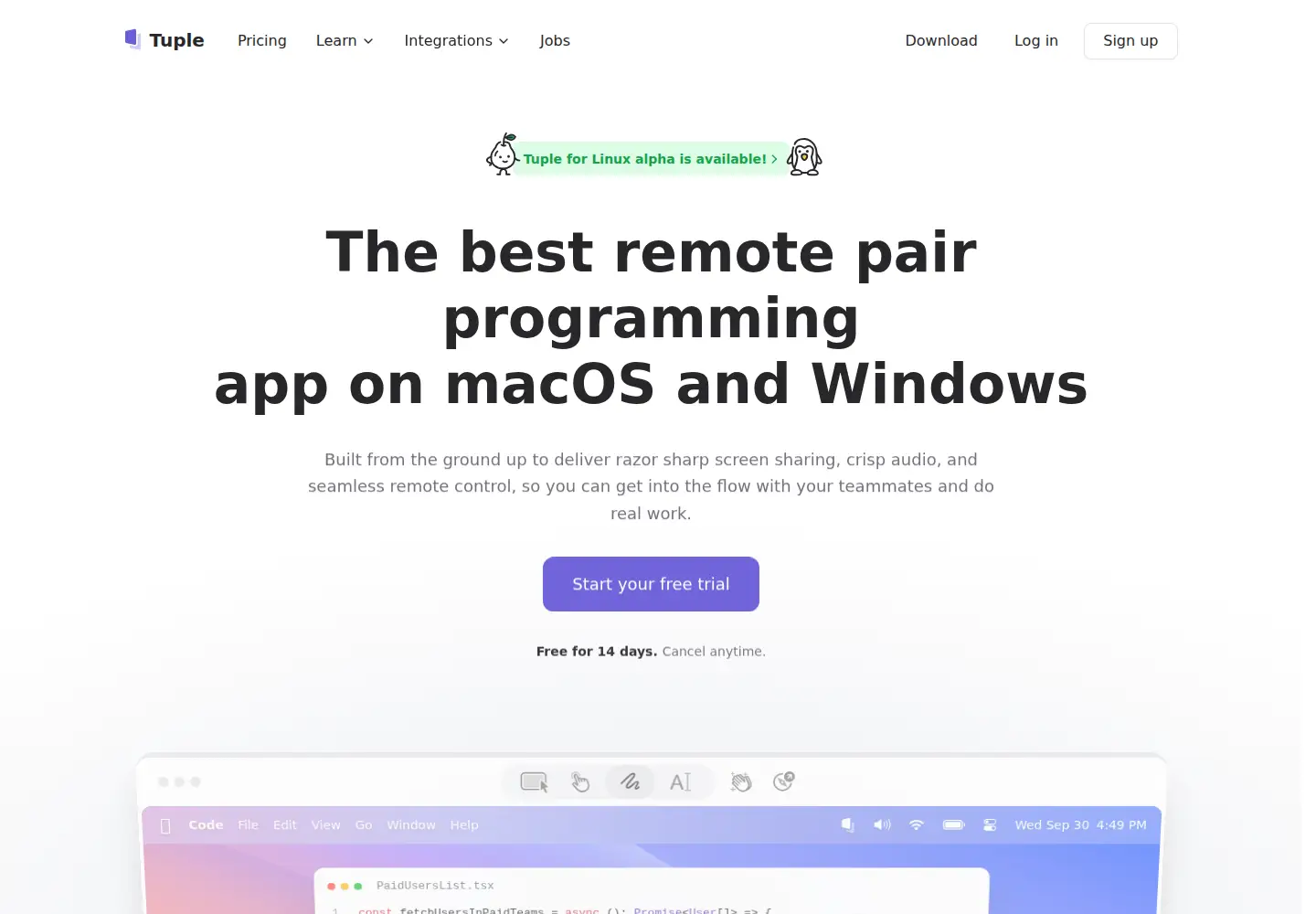 Screenshot of tuple.app