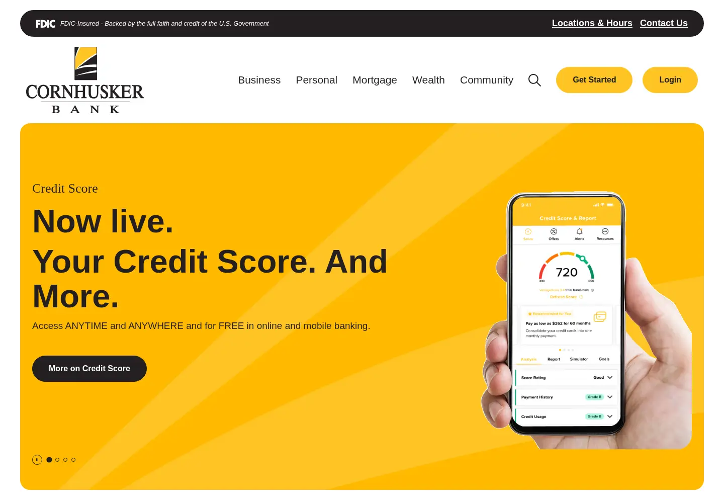 Screenshot of cornhusker.bank