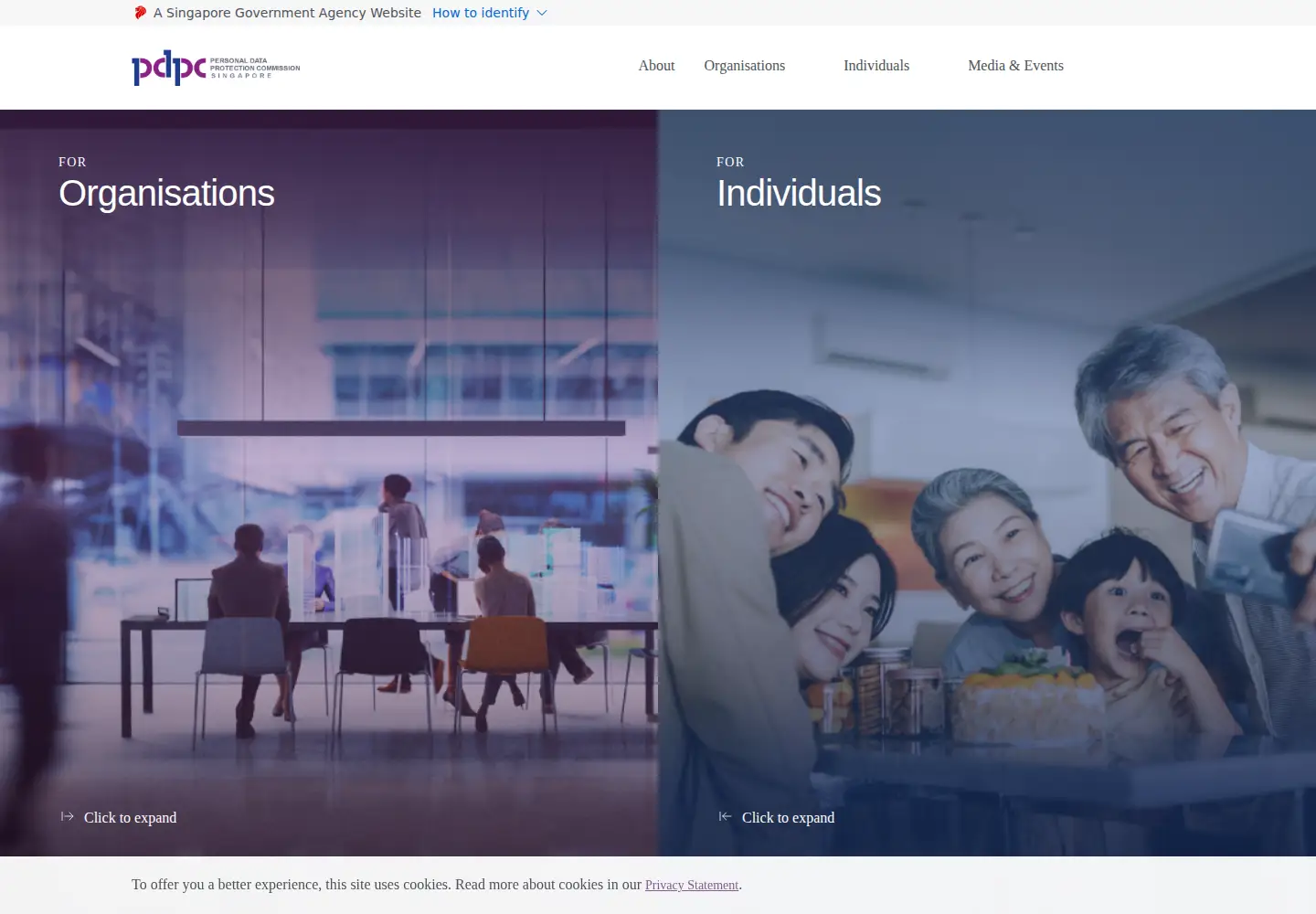 Screenshot of pdpc.gov.sg