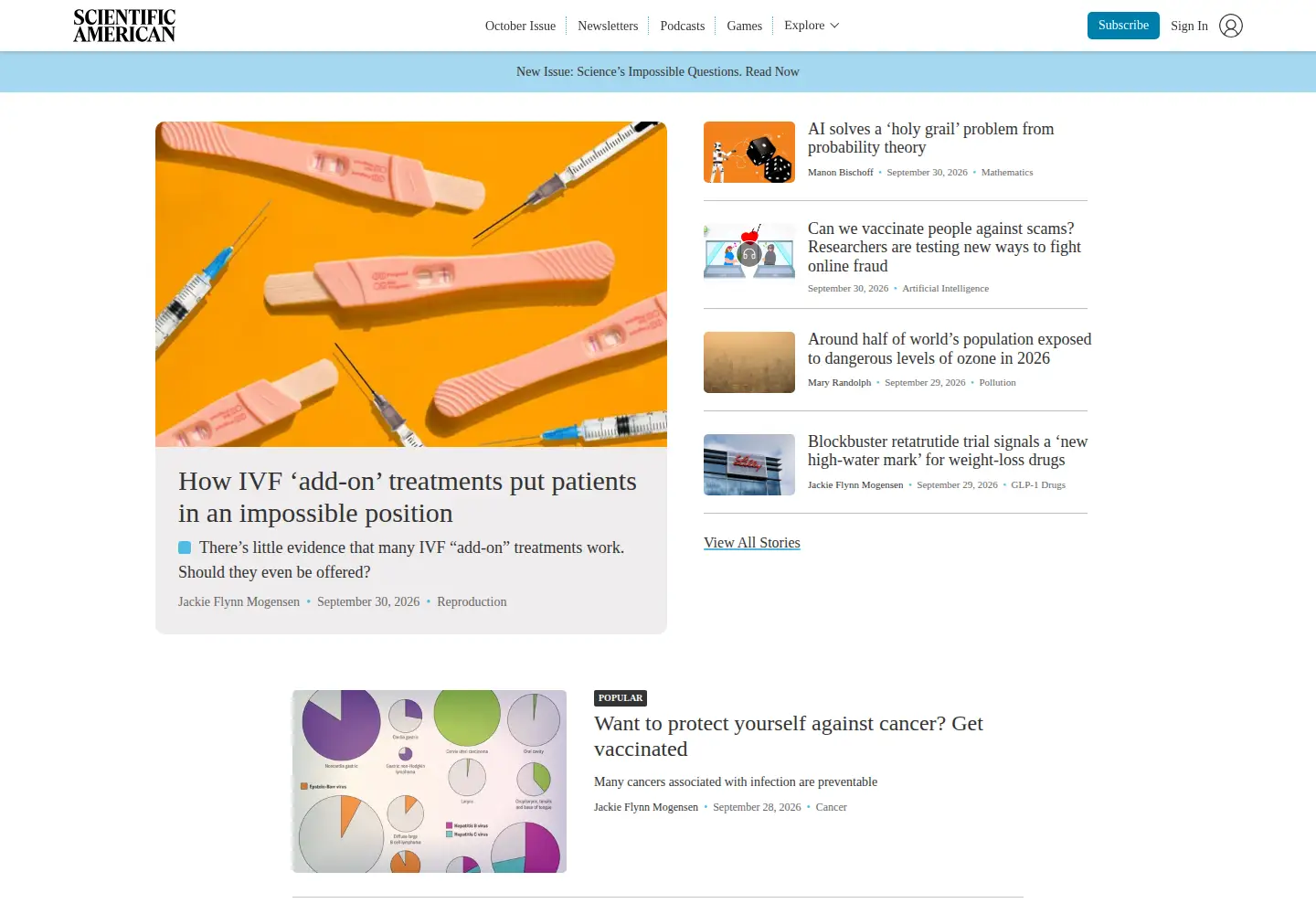 Screenshot of sciam.com