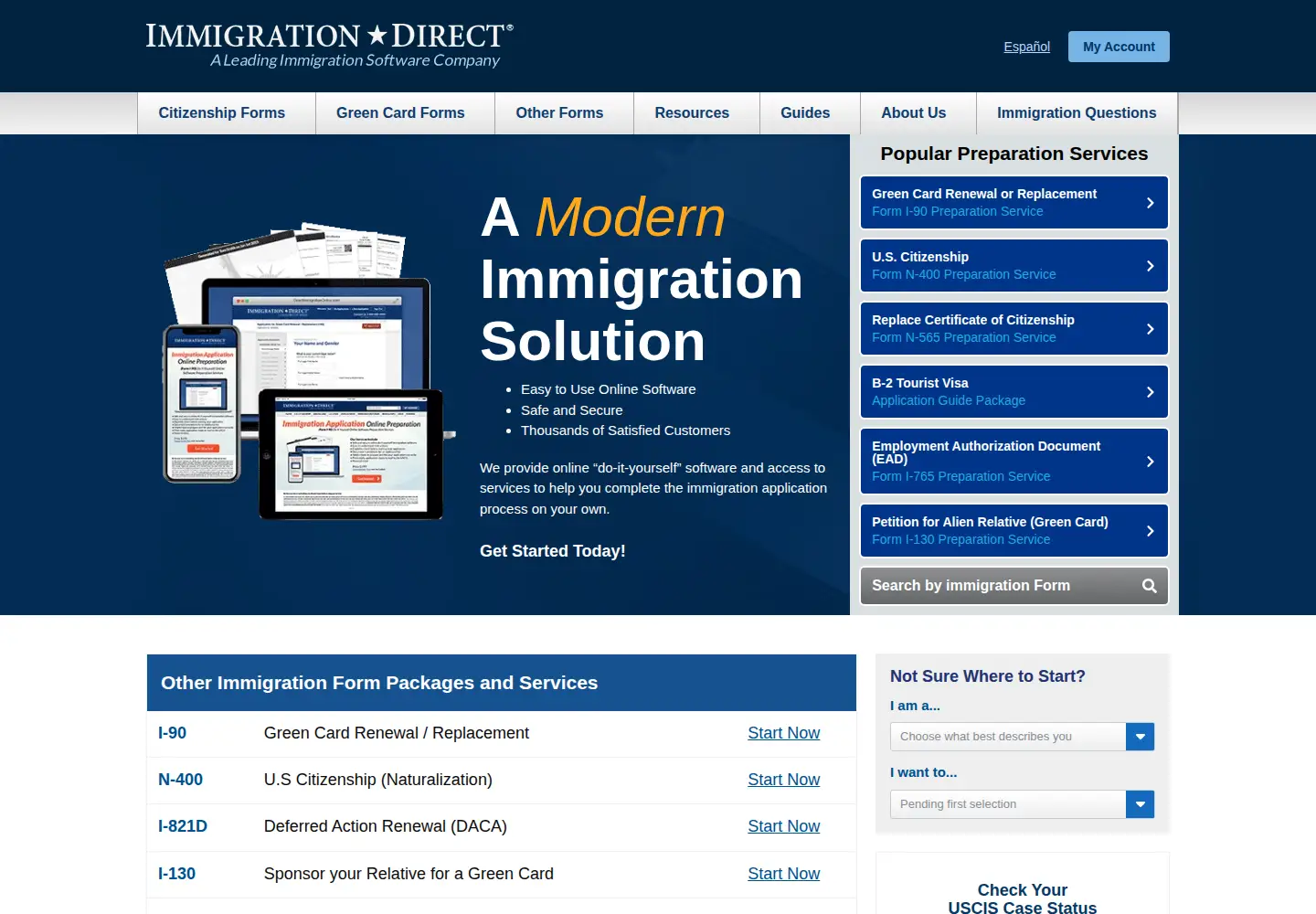 Screenshot of immigrationdirect.com