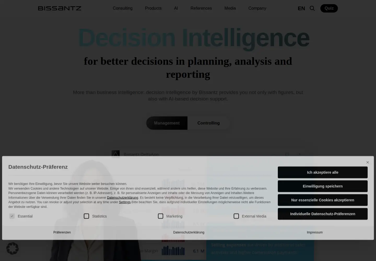 Screenshot of bissantz.de