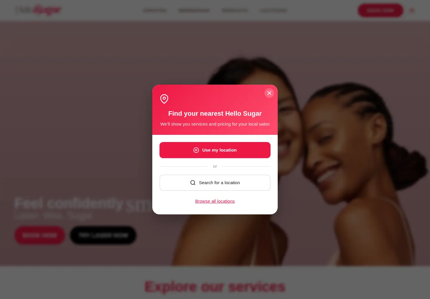 Screenshot of hellosugar.salon