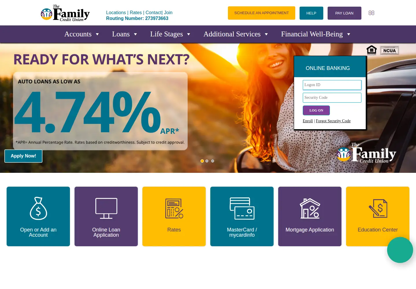 Screenshot of familycu.com