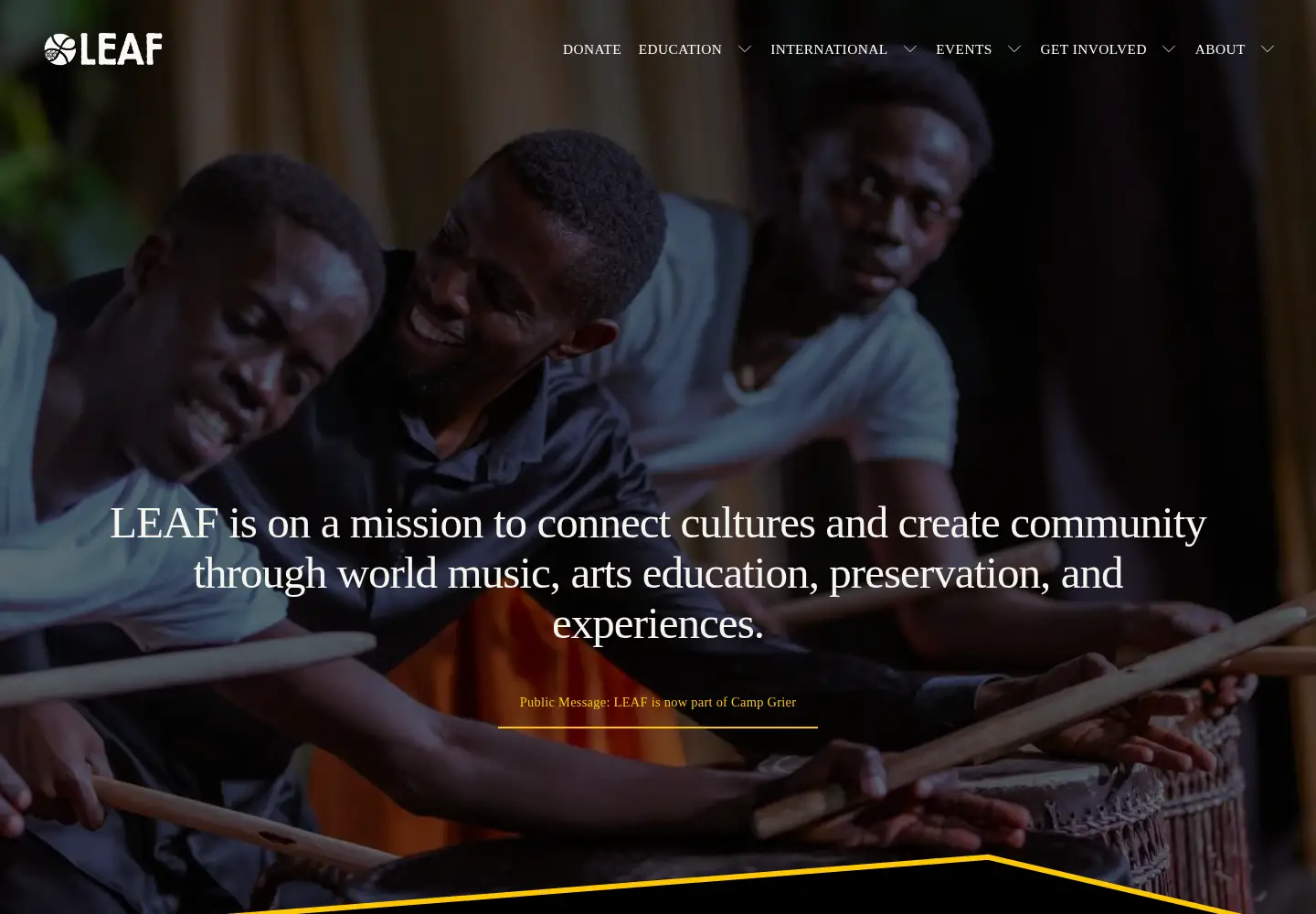 Captured homepage of theleaf.org in the current scan