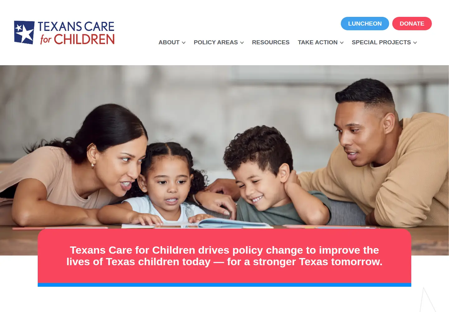 Captured homepage of txchildren.org in the current scan