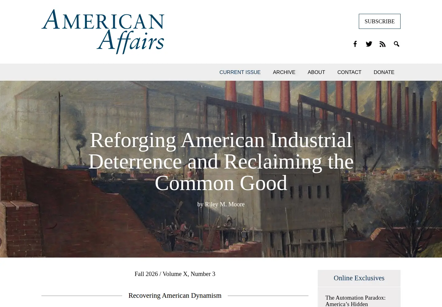 Screenshot of americanaffairsjournal.org