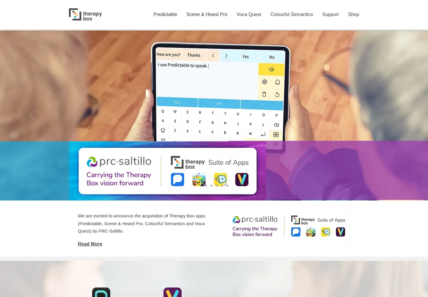 Screenshot of therapybox.co.uk