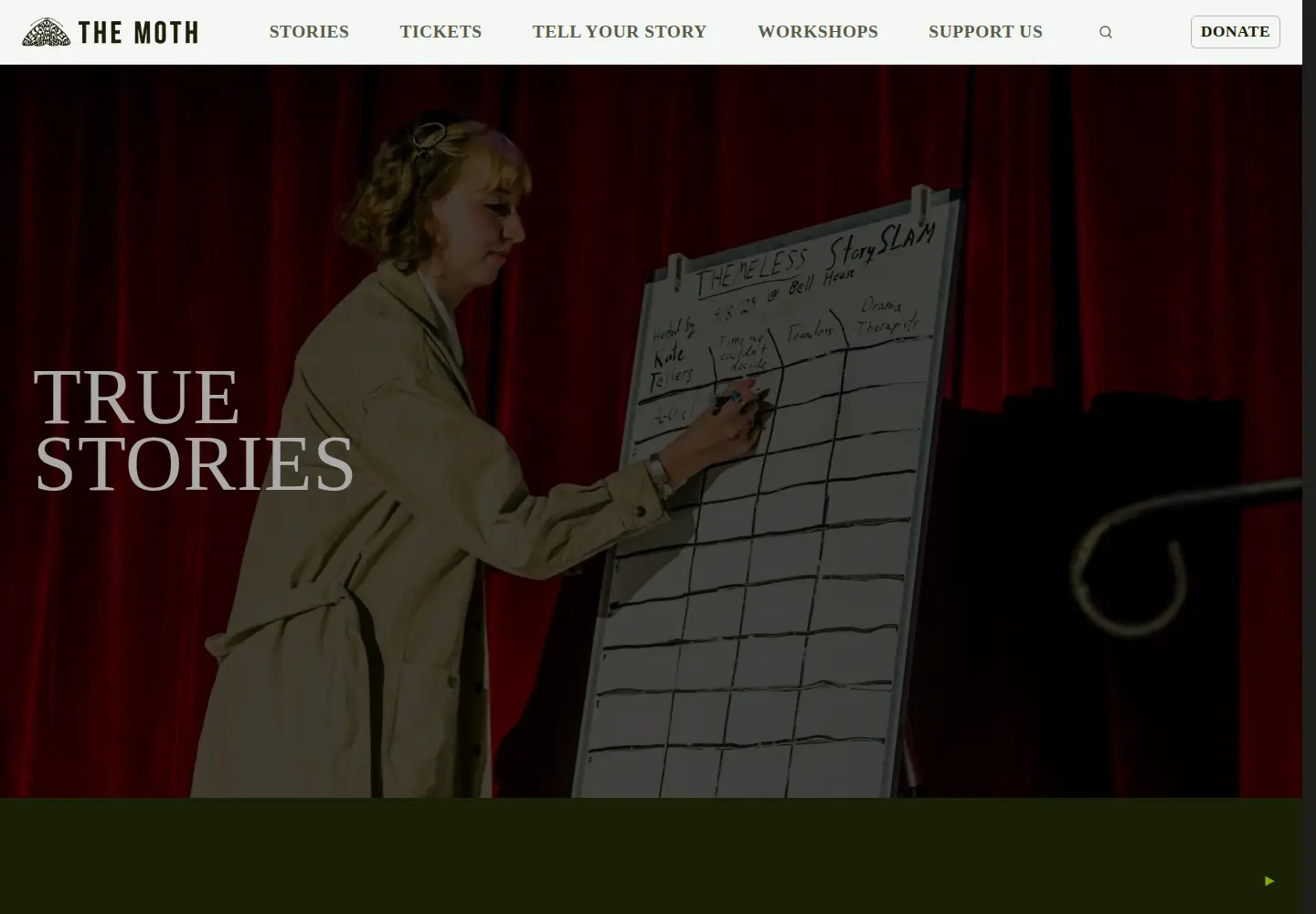 Screenshot of themoth.org